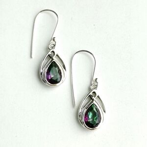 Teardrop shaped Mystic Topaz earrings in Sterling Silver 🆕